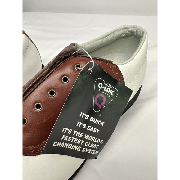 NWT Etonic Comfort Q Loc System Mens Golf‎ Shoes White & Brown Size Small 10M - Picture 6 of 16